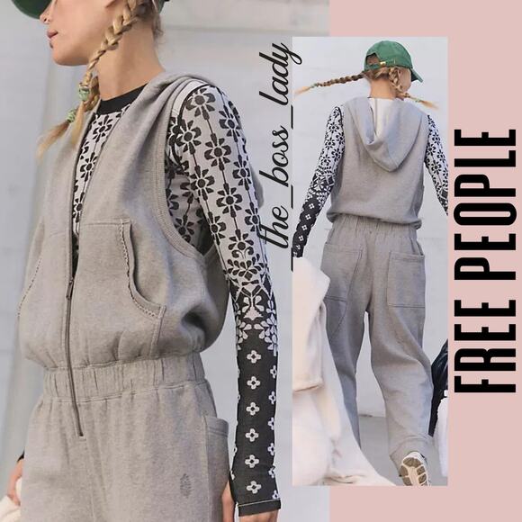 Free People jumpsuit one-piece onesie romper Movement casual activewear Medium - Picture 1 of 9